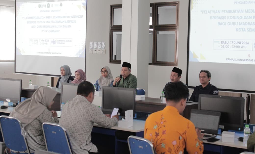 PELATIHAN GURU--Guru madrasah swasta di Kota Semarang sedang belajar tentang pembelajaran interaktif di Unwahas. (ist)