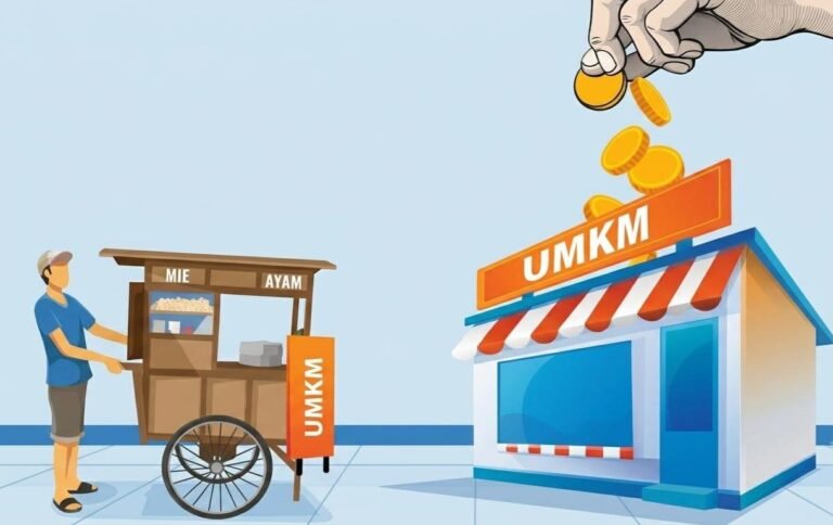 UMKM - Ilustrasi pelaku usaha mikro kecil dan menengah (UMKM).