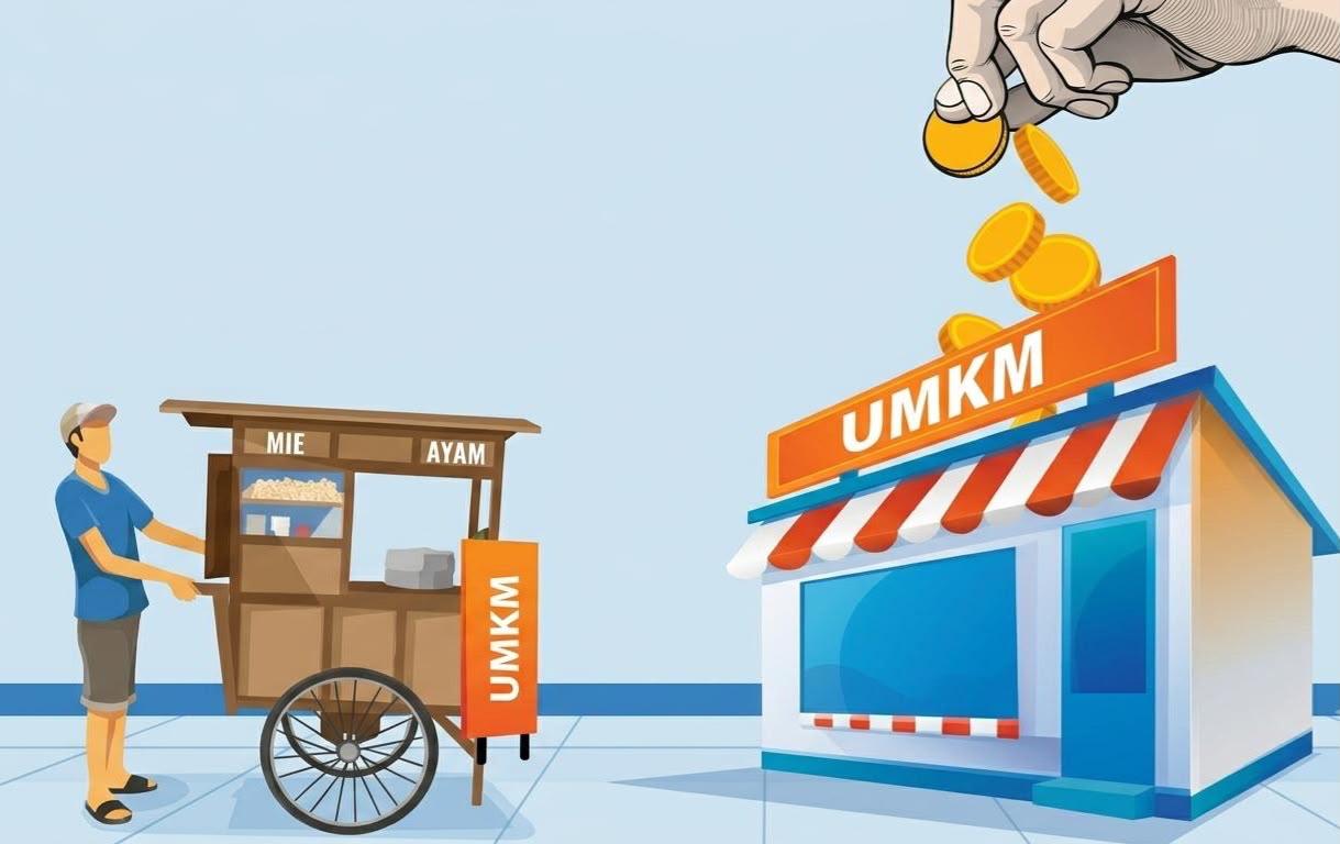 UMKM - Ilustrasi pelaku usaha mikro kecil dan menengah (UMKM).