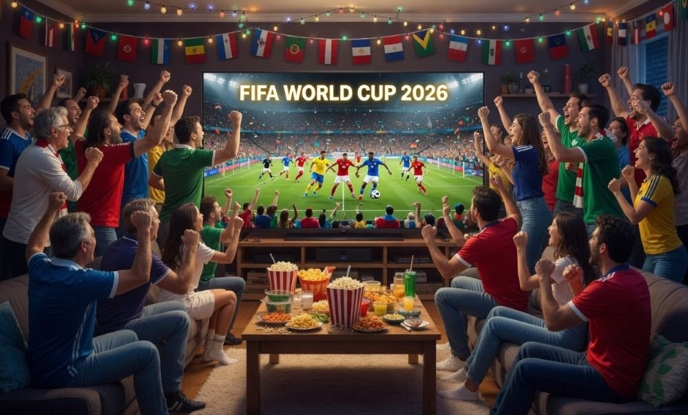 NOBAR - Ilustrasi nonton bareng pertandingan Piala Dunia 2026. (ai)