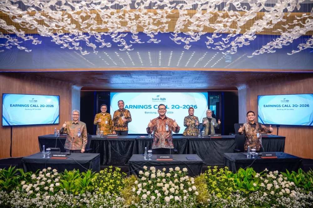 Earnings Call Triwulan II Tahun Buku 2026 yang dihadiri investor dan analis pasar modal di Menara bank bjb, Bandung, Rabu (29/7). Foto: Dok. bjb
