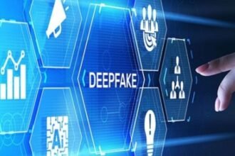 Ilustrasi konten rekayasa kecerdasan buatan atau deepfake AI.