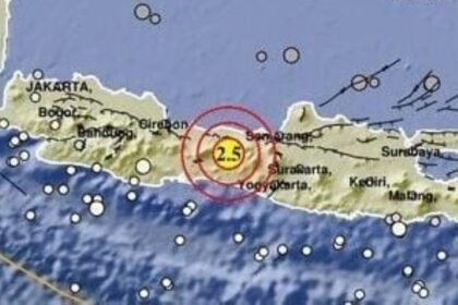 TITIK GEMPA--BMKG merilis titik lokasi gempa di Banjarnegara, Jateng. (ist)