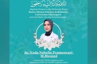 Flayer ucapan duka cita meninggalkan dokter residen Undip beredar di media sosial. (ist)