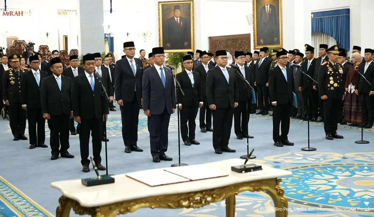 PELANTIKAN PEJABAT NEGARA - Ilustrasi pelantikan sejumlah menteri, wakil menteri, dan pejabat negara lainnya oleh Presiden Prabowo Subianto.