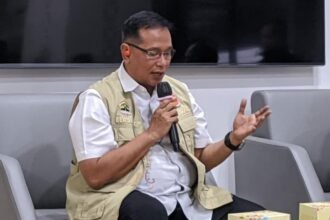 Kepala BPBD Jawa Tengah, Bergas Catursari Penanggungan, dalam konferensi pers di Kantor Gubernur Jawa Tengah, Kamis (22/10/2026). (dul)