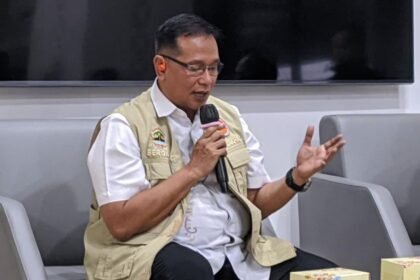 Kepala BPBD Jawa Tengah, Bergas Catursari Penanggungan, dalam konferensi pers di Kantor Gubernur Jawa Tengah, Kamis (22/10/2026). (dul)