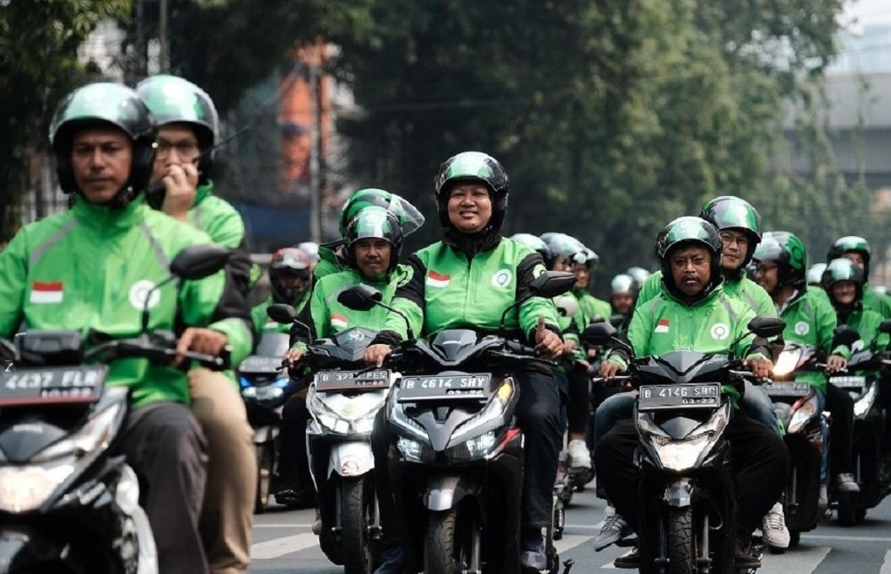 Ilustrasi pengemudi ojek online (ojol).