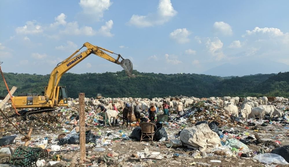 Ilustrasi pemulung mencari sampah yang masih mempunyai nilai ekonomis di tumpukan sampah Tempat Pembuangan Akhir (TPA).
