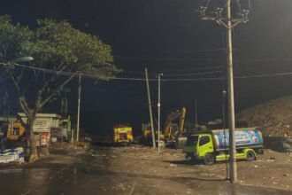 DIGUYUR HUJAN: Area TPA Jatibarang Semarang basah setelah hujan deras mengguyur kawasan tersebut pada Kamis (8/10/2026) malam. (ist)