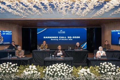 Earnings Call Triwulan III Tahun Buku 2026 bank bjb di Bandung, Kamis (29/10).