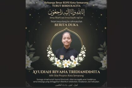 KABAR DUKA - Atlet pencak silat Kota Semarang, Ayudiah Rivana Tridiandinata, meninggal dunia pada Rabu (28/10/2026), setelah sempat menjalani operasi akibat cedera saat bertanding.